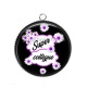 Pendentif Cabochon Argent - super collègue