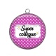 Pendentif Cabochon Argent - super collègue
