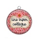 Pendentif Cabochon Argent - une super collègue