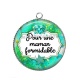 Pendentif Cabochon Argent - une maman formidable