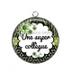 Pendentif Cabochon Argent - une super collègue