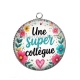 Pendentif Cabochon Argent - une super collègue