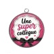 Pendentif Cabochon Argent - une super collègue