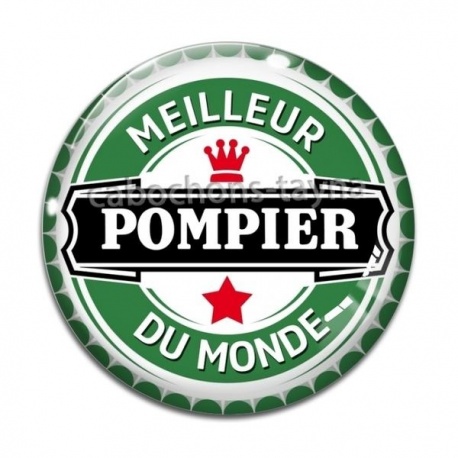 Cabochon Verre - meilleur pompier du monde