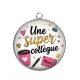 Pendentif Cabochon Argent - une super collègue