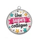Pendentif Cabochon Argent - une super collègue