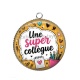 Pendentif Cabochon Argent - une super collègue