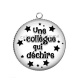 Pendentif Cabochon Argent - une collègue qui déchire