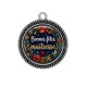 Pendentif Cabochon Argent - bonnes fêtes maîtresse