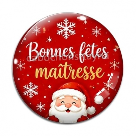 Cabochon Verre - bonnes fêtes maîtresse