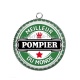 Pendentif Cabochon Argent - meilleur pompier du monde