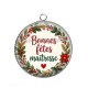 Pendentif Cabochon Argent - bonnes fêtes maîtresse