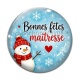 Cabochon Verre - bonnes fêtes maîtresse