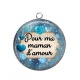 Pendentif Cabochon Argent - maman d'amour