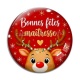 Cabochon Verre - bonnes fêtes maîtresse