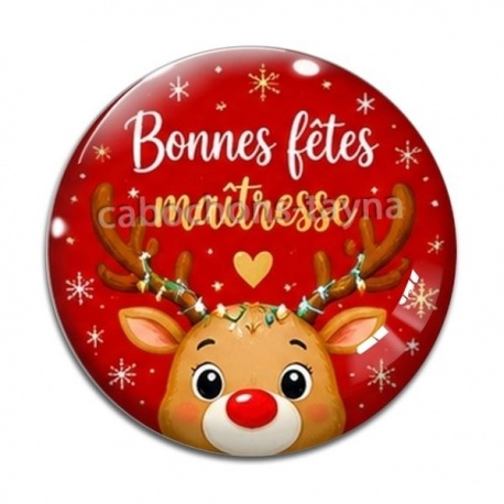 Cabochon Verre - bonnes fêtes maîtresse