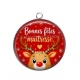 Pendentif Cabochon Argent - bonnes fêtes maîtresse