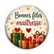 Cabochon Verre - bonnes fêtes maîtresse
