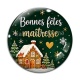 Cabochon Verre - bonnes fêtes maîtresse