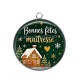 Pendentif Cabochon Argent - bonnes fêtes maîtresse