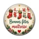 Cabochon Résine - bonnes fêtes maîtresse
