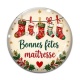 Cabochon Verre - bonnes fêtes maîtresse