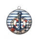 Pendentif Cabochon Argent - ancre de bateau
