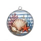 Pendentif Cabochon Argent - étoile coquillage de mer