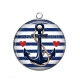 Pendentif Cabochon Argent - ancre de bateau