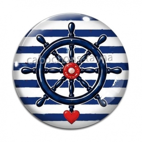 Cabochon Verre - roue de bateau