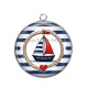 Pendentif Cabochon Argent - bateau