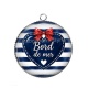 Pendentif Cabochon Argent - bord de mer