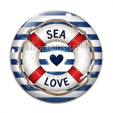 Cabochon Verre - bouée de bateau