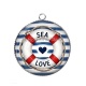 Pendentif Cabochon Argent - bouée de bateau