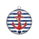 Pendentif Cabochon Argent - ancre de bateau