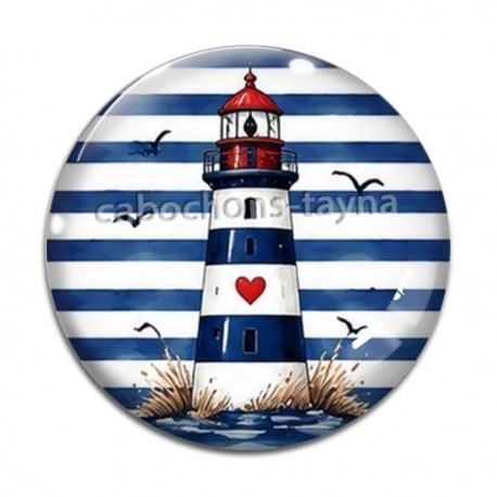 Cabochon Verre - phare de mer