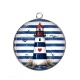 Pendentif Cabochon Argent - phare de mer