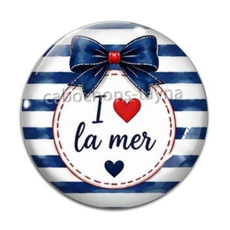 Cabochon Verre - i love mer