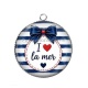 Pendentif Cabochon Argent - i love mer