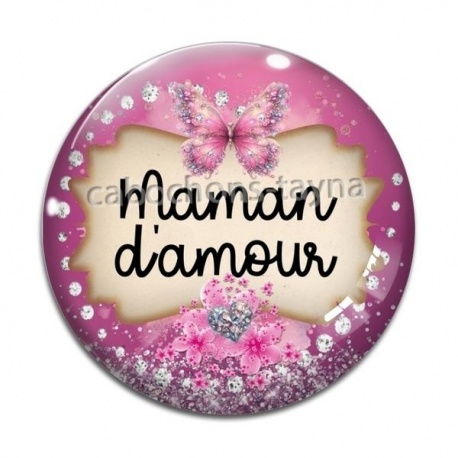 Cabochon Verre - maman d'amour