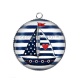 Pendentif Cabochon Argent - bateau