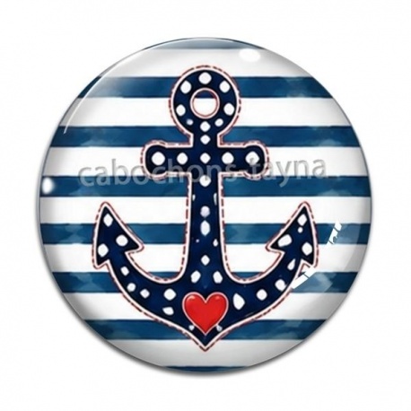 Cabochon Verre - ancre de bateau
