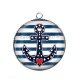 Pendentif Cabochon Argent - ancre de bateau
