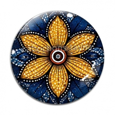 Cabochon Verre - fleur paisley