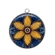 Pendentif Cabochon Argent - fleur paisley