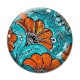 Cabochon Verre - feuille fleur paisley