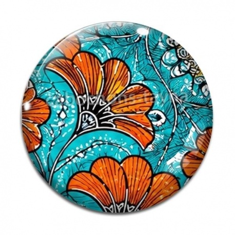 Cabochon Verre - feuille fleur paisley