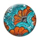 Cabochon Verre - feuille fleur paisley