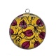 Pendentif Cabochon Argent - feuille paisley