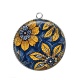 Pendentif Cabochon Argent - feuille paisley